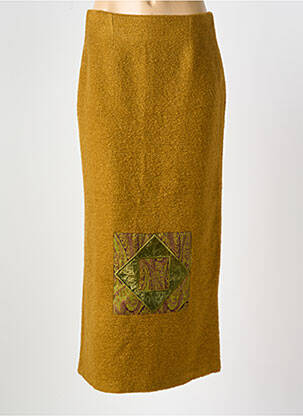 Jupe longue fermeture zippée au dos vert COCO MENTHE femme