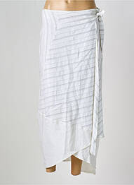 Jupe longue tissage crêpe blanc LA FEE MARABOUTEE femme