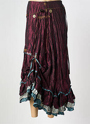 Jupe longue coupe asymétrique rouge BAI AMOUR femme