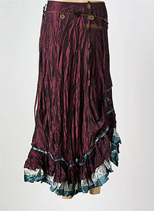 Jupe longue coupe asymétrique rouge BAI AMOUR femme