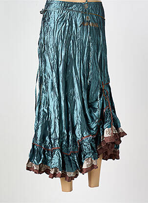 Jupe longue coupe asymétrique bleu BAI AMOUR femme