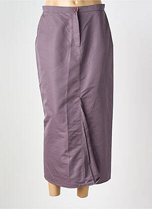Jupe longue coupe droite gris LAUREN VIDAL femme