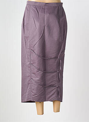 Jupe longue coupe droite gris LAUREN VIDAL femme