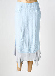 Jupe longue fermeture zippée au dos bleu LAUREN VIDAL femme