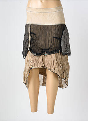 Jupe mi-longue stretch beige ELISA CAVALETTI femme