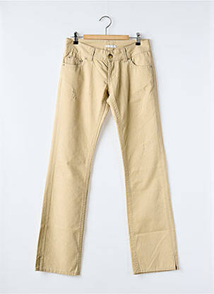 Jeans coupe droite stretch taille basse beige E&L femme