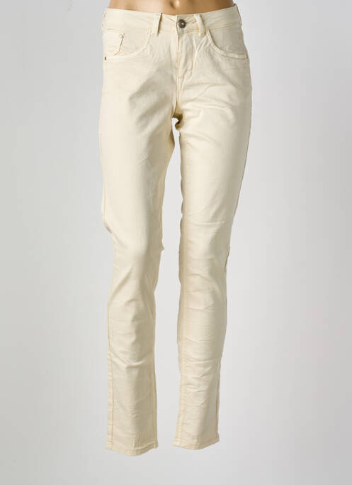 Jeans coupe slim stretch taille basse beige CREAM femme