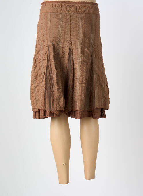 Jupe mi-longue marron AP pour femme