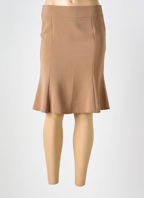 Jupe mi-longue marron VERTIGO pour femme