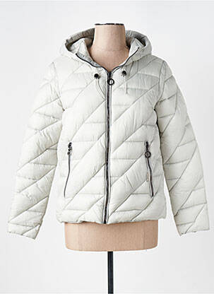 Doudoune manches longues a capuche gris clair TRUSSARDI JEANS femme