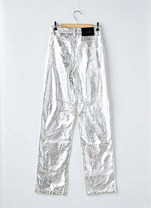 Pantalon slim stretch taille normale argent BERSHKA femme