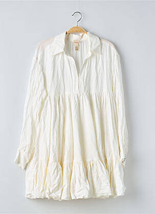 Robe courte coupe fluide manches longues blanc H&M femme