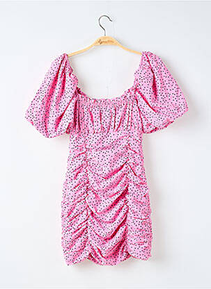 Robe courte manches courtes manches courtes rose LOAVIES femme