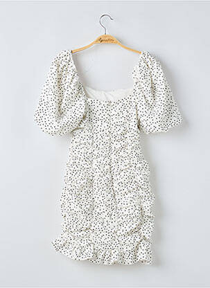 Robe courte manches courtes manches courtes blanc LOAVIES femme