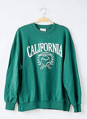 Sweat-shirt broderie manches longues vert PACIFIC REPUBLIC femme