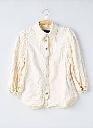 Chemisier coupe cintrée manches 3/4 beige ZARA femme