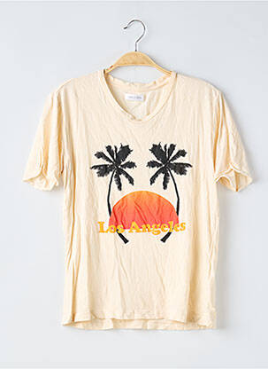 T-shirt sérigraphie floquée manches courtes beige LOVELY PEPA BY ALEXANDRA PEREIRA femme
