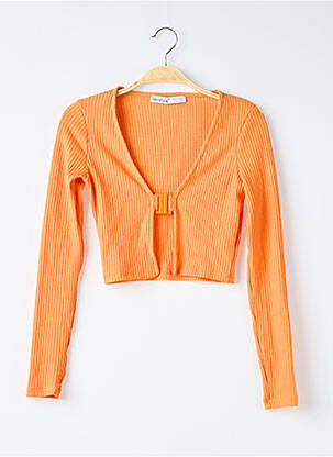 Gilet manches longues stretch orange BERSHKA femme
