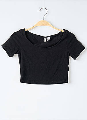 T-shirt stretch manches courtes noir DIVIDED H&M femme