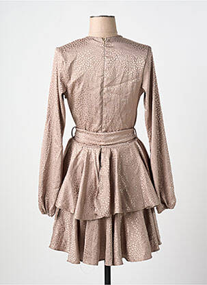 Robe mi-longue manches longues manches longues marron ZACK femme