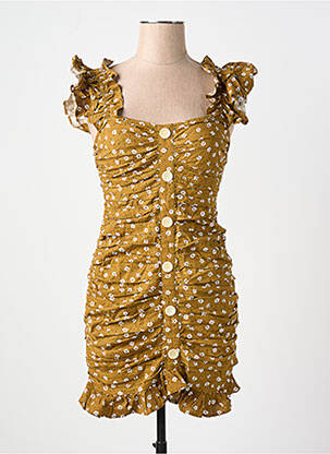 Robe courte imprimé fleurs manches courtes vert ZARA femme