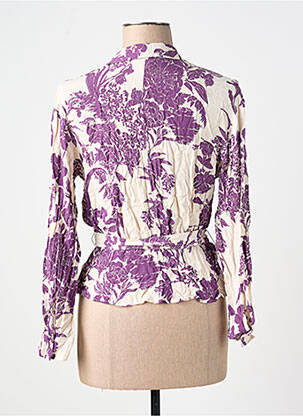 Top tissage crêpe manches longues violet H&M femme