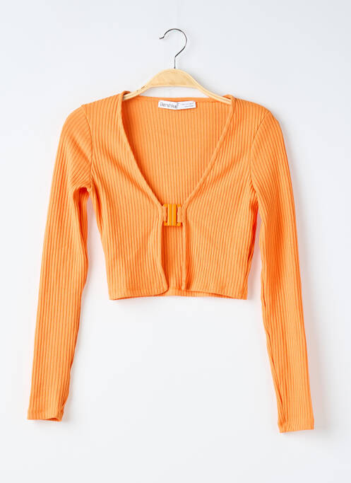 Gilet manches longues stretch orange BERSHKA femme