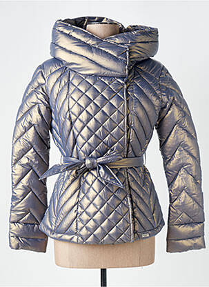 Doudoune manches longues a capuche bleu TRUSSARDI JEANS femme