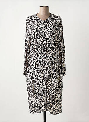 Robe mi-longue coupe fluide manches longues noir HARRIS WILSON femme