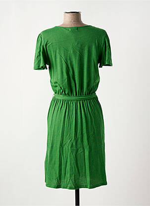 Robe mi-longue manches courtes manches courtes vert DES PETITS HAUTS femme