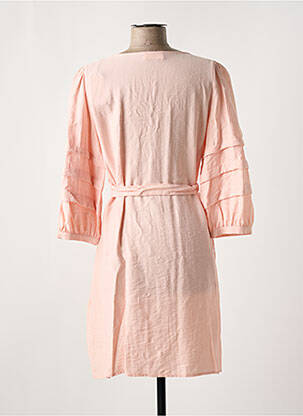 Robe mi-longue manches 3/4 manches 3/4 rose DES PETITS HAUTS femme