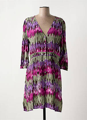 Robe courte manches 3/4 manches 3/4 violet LA PETITE ETOILE femme