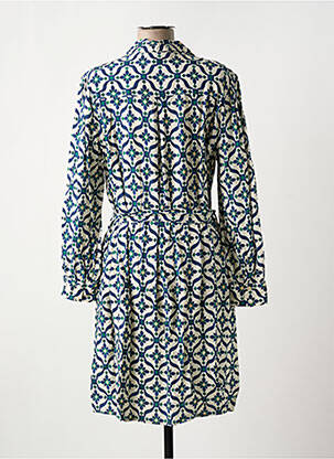 Robe mi-longue imprimé fleurs manches longues bleu LA PETITE ETOILE femme