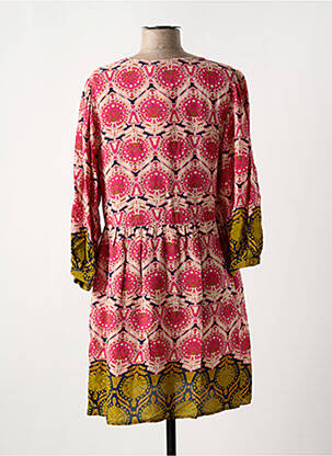 Robe courte coupe fluide manches longues rose LA PETITE ETOILE femme