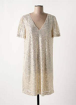 Robe courte manches courtes manches courtes beige GRACE & MILA femme
