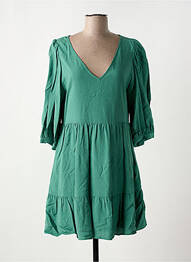 Robe courte manches 3/4 manches 3/4 vert DES PETITS HAUTS femme