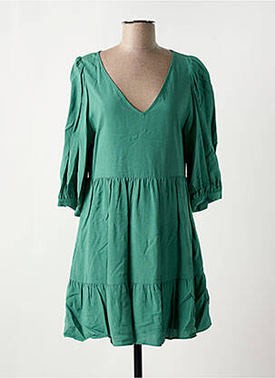 Robe courte manches 3/4 manches 3/4 vert DES PETITS HAUTS femme