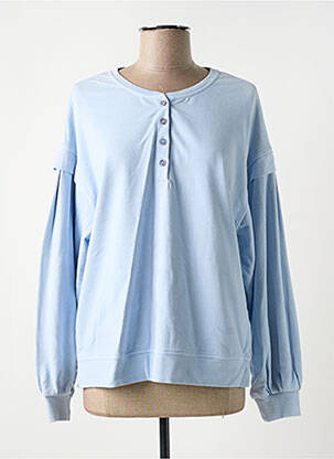 Sweat-shirt stretch manches longues bleu YERSE femme