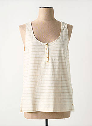 Débardeur stretch sans manche beige DES PETITS HAUTS femme