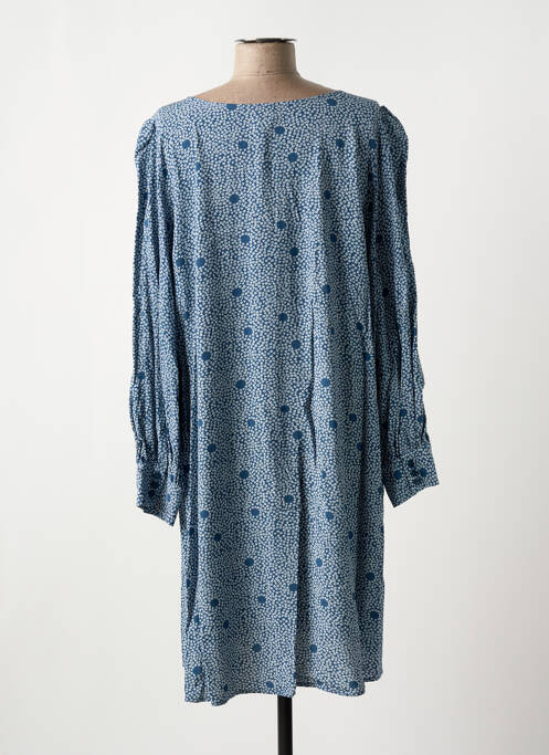 Robe mi-longue imprimé fleurs manches longues bleu DES PETITS HAUTS femme