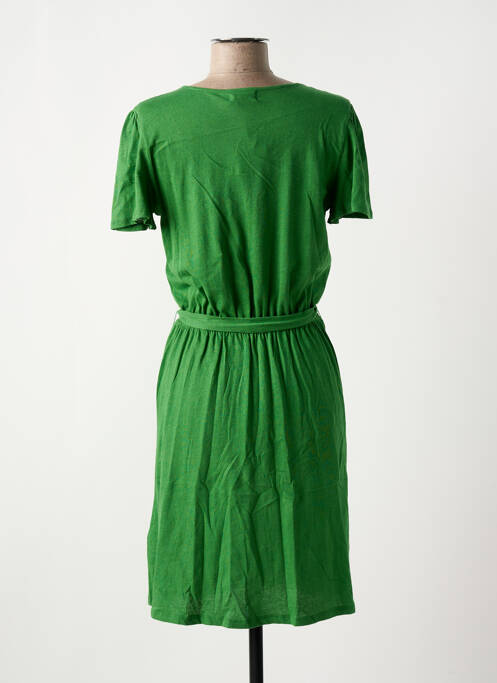Robe mi-longue manches courtes manches courtes vert DES PETITS HAUTS femme