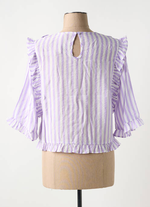 Blouse légère et transparente manches 3/4 violet YERSE femme