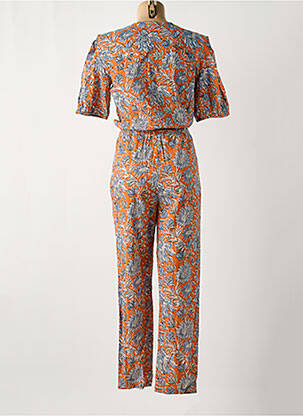 Combi-pantalon fermeture boutonnée sur le devant manches 3/4 orange YERSE femme