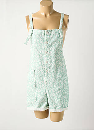 Salopette fermeture boutonnée sur le devant fines bretelles vert HAPPY femme