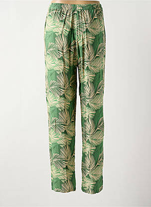 Pantalon droit tissage crêpe taille normale vert HARTFORD femme