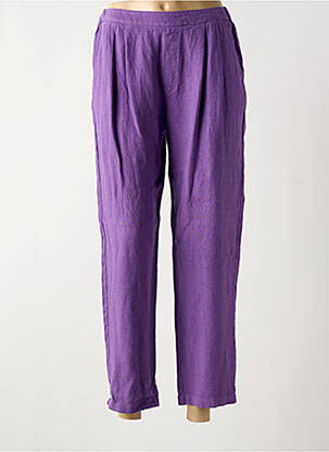 Pantalon droit tissage crêpe taille normale violet YERSE femme