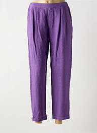 Pantalon droit tissage crêpe taille normale violet YERSE femme