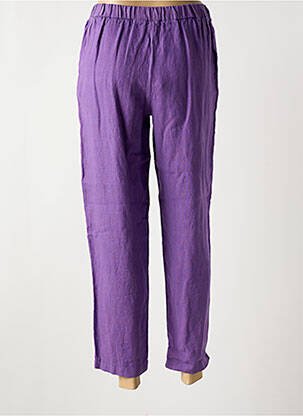 Pantalon droit tissage crêpe taille normale violet YERSE femme