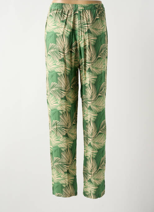 Pantalon droit tissage crêpe taille normale vert HARTFORD femme