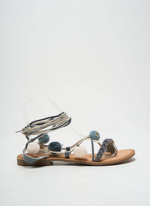 Tongs fermeture lacets talon plat jusqu'à 3cm gris MOLLY BRACKEN femme